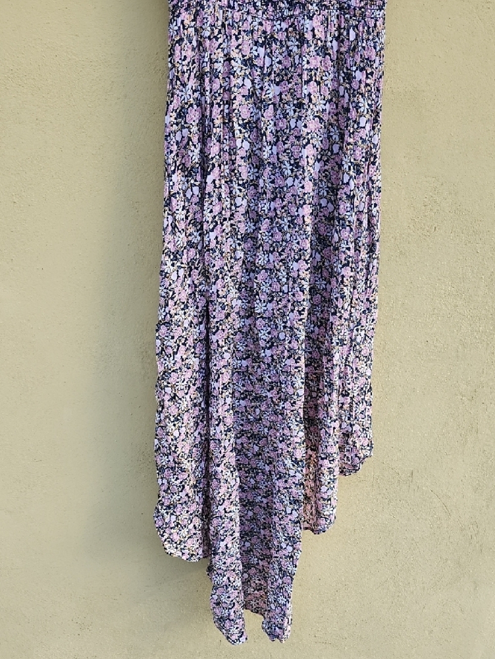 As U Wish Boho Lavender & Navy Floral Asymmetrical Hi-Lo Dress - Picture 8 of 14